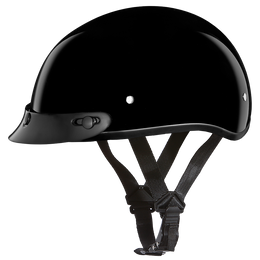 DOT Approved Daytona Skull Cap Half Shell Motorcycle Helmet - Beanie Style for Motorcycles, Cruisers, Scooters, and Mopeds - Hi-Gloss Black