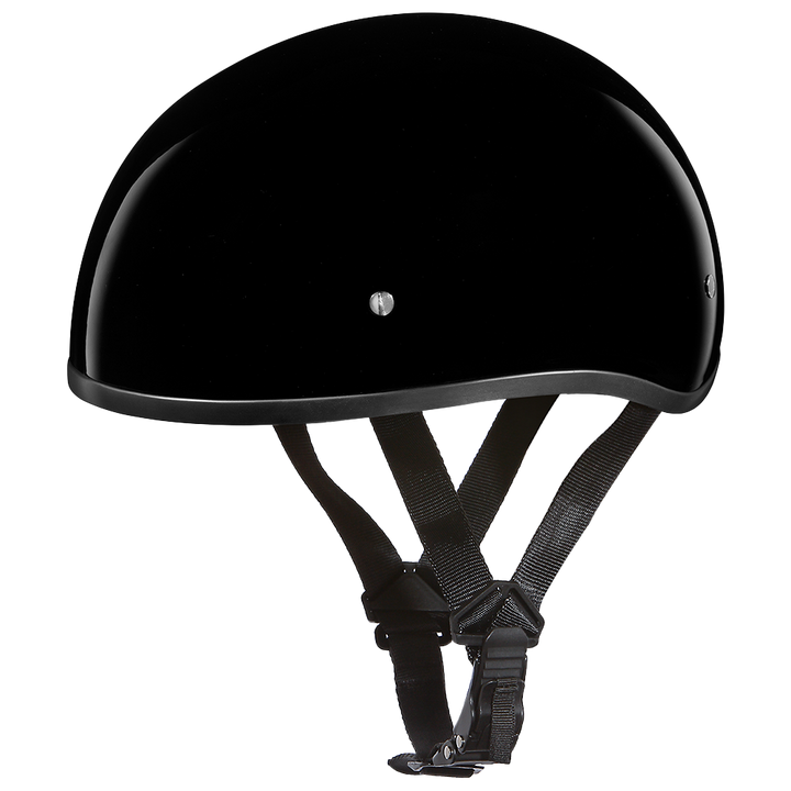 DOT Approved Daytona Skull Cap Half Shell Motorcycle Helmet - Beanie Style for Motorcycles, Cruisers, Scooters, and Mopeds W/O Visor- Hi-Gloss Black