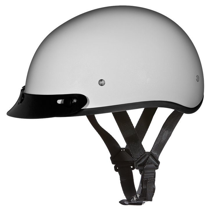 DOT Approved Daytona Skull Cap Half Shell Motorcycle Helmet - Beanie Style for Motorcycles, Cruisers, Scooters, and Mopeds - Pearl White