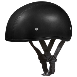 D.O.T. Daytona Skull Cap W/O Visor- Leather Covered