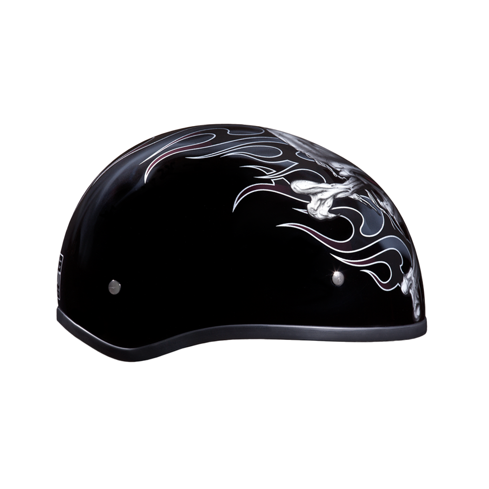 DOT Approved Daytona Motorcycle Half Face Helmet - Skull Cap Graphics for Men & Women, Scooters, ATVs, UTVs & Choppers - W/ Cross Bones