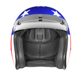 DOT Approved Daytona Cruiser Open Face Motorcycle Helmet - Men, Women & Youth - With Visor & Graphics - W/ Captain America
