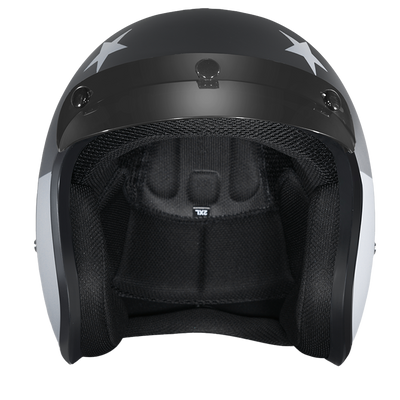 DOT Approved Daytona Cruiser Open Face Motorcycle Helmet - Men, Women & Youth - With Visor & Graphics - W/ Captain America Stealth