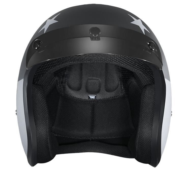 DOT Approved Daytona Cruiser Open Face Motorcycle Helmet - Men, Women & Youth - With Visor & Graphics - W/ Captain America Stealth