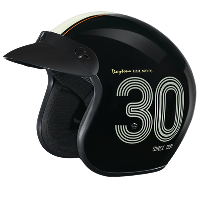 DOT Approved Daytona Cruiser Open Face Motorcycle Helmet - Men, Women & Youth - With Visor & Graphics - W/ Daytona 3th