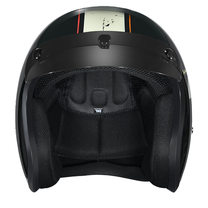 DOT Approved Daytona Cruiser Open Face Motorcycle Helmet - Men, Women & Youth - With Visor & Graphics - W/ Daytona 3th