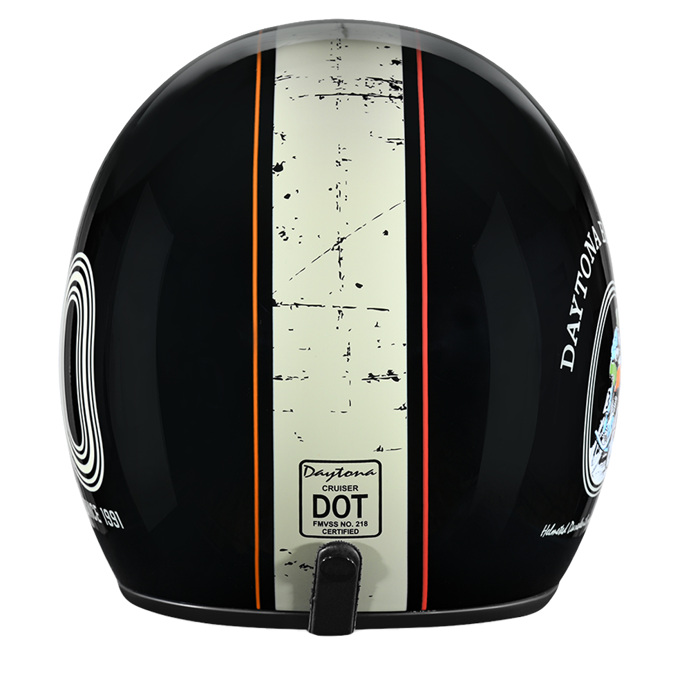 DOT Approved Daytona Cruiser Open Face Motorcycle Helmet - Men, Women & Youth - With Visor & Graphics - W/ Daytona 3th