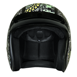 DOT Approved Daytona Cruiser Open Face Motorcycle Helmet - Men, Women & Youth - With Visor & Graphics - W/ Money