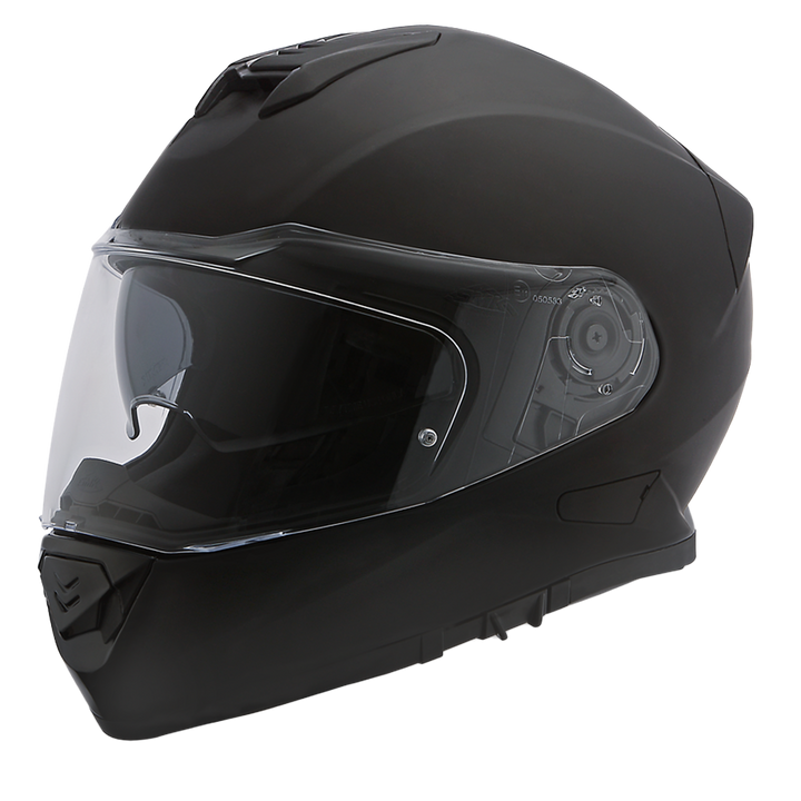 Daytona Detour Full Face Motorcycle Helmet - DOT Certified, Dual Visor, Street Bike Helmet, Men/Women/Youth - Dull Black
