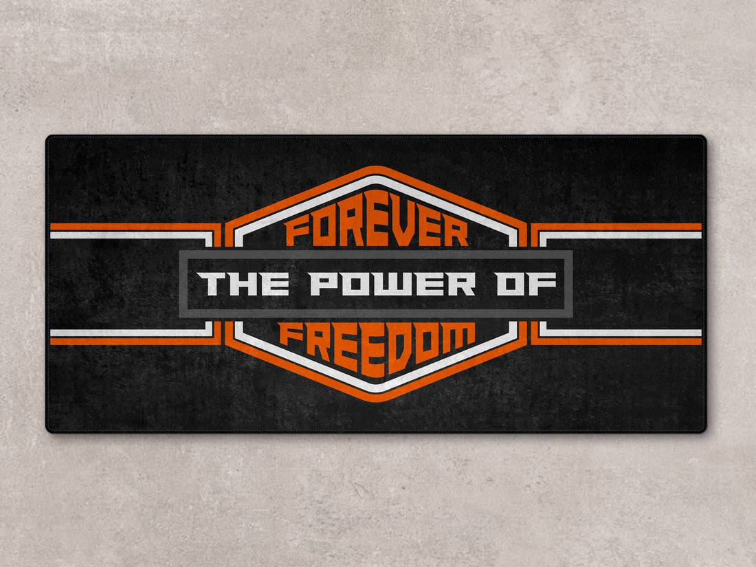 Motorcycle Mat for Cruiser - Touring - Sport Motorcycle " Forever The Power of Freedom " - MM711