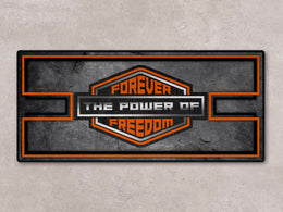 Motorcycle Mat Asphalt Design for Chopper, Cruiser, Touring, Sport Motorcycle "Forever The Power of Freedom" - MM729
