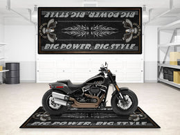 Motorcycle Mat for Cruiser Motorcycle "Big Power, Big Style" - MM735