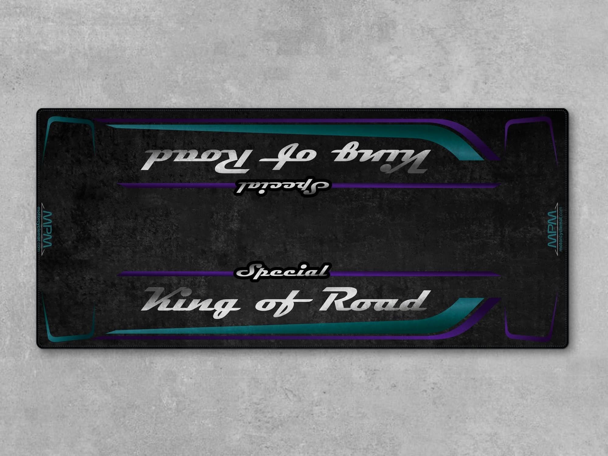 Motorcycle Mat for Cruiser Motorcycle "Special King of Road" - MM7346