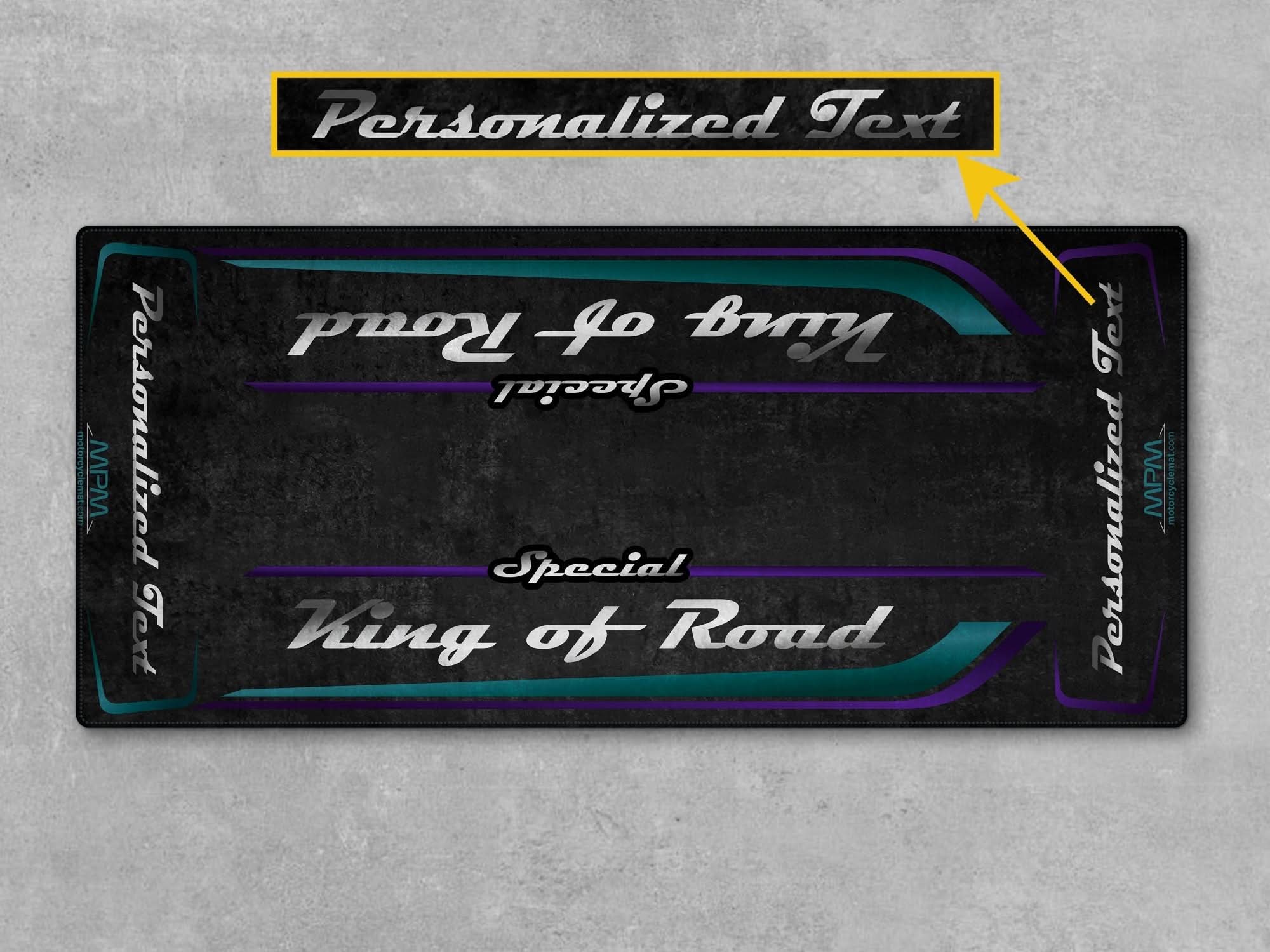 Motorcycle Mat for Cruiser Motorcycle "Special King of Road" - MM7346