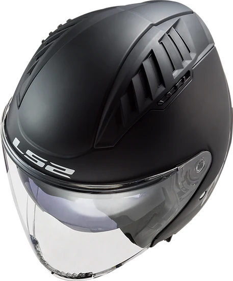 Copter Solid Open Face Motorcycle Helmet W/ SunShield Matte Black Helmets LS2 Helmets