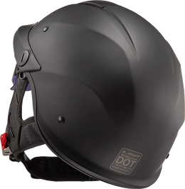 Rebellion Solid Half Motorcycle Helmet W/ SunShield Matte Black Helmets LS2 Helmets