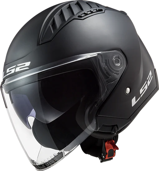 Copter Solid Open Face Motorcycle Helmet W/ SunShield Matte Black Helmets LS2 Helmets
