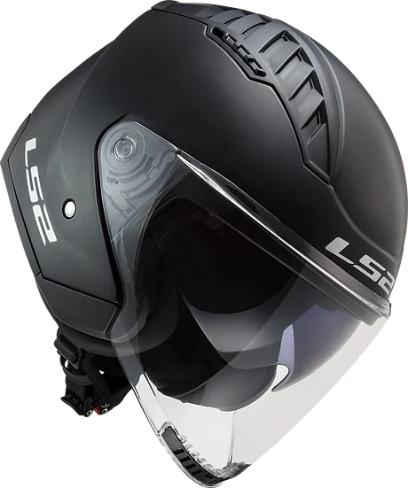 Copter Solid Open Face Motorcycle Helmet W/ SunShield Matte Black Helmets LS2 Helmets