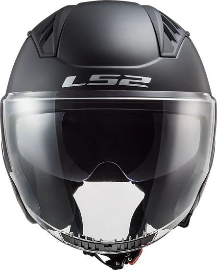 Copter Solid Open Face Motorcycle Helmet W/ SunShield Matte Black Helmets LS2 Helmets