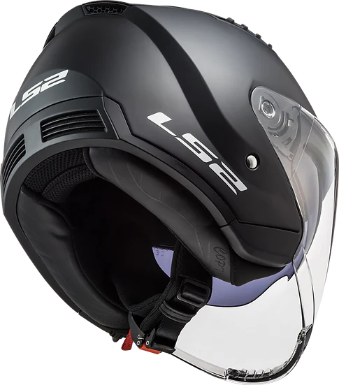 Copter Solid Open Face Motorcycle Helmet W/ SunShield Matte Black Helmets LS2 Helmets