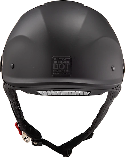 Rebellion Solid Half Motorcycle Helmet W/ SunShield Matte Black Helmets LS2 Helmets