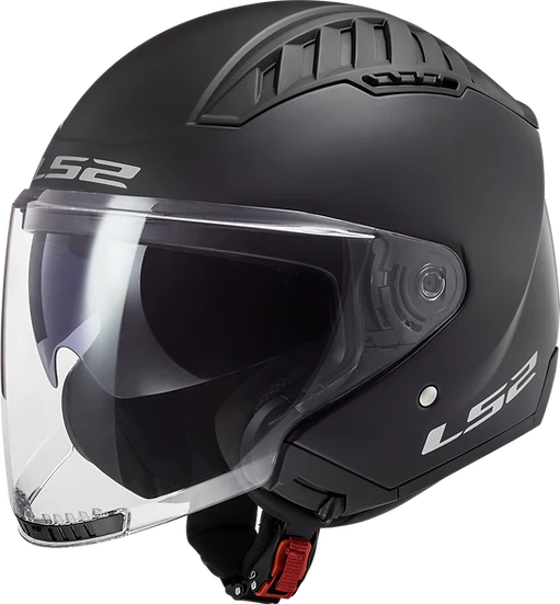 Copter Solid Open Face Motorcycle Helmet W/ SunShield Matte Black Helmets LS2 Helmets