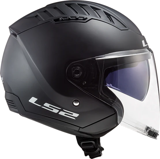 Copter Solid Open Face Motorcycle Helmet W/ SunShield Matte Black Helmets LS2 Helmets