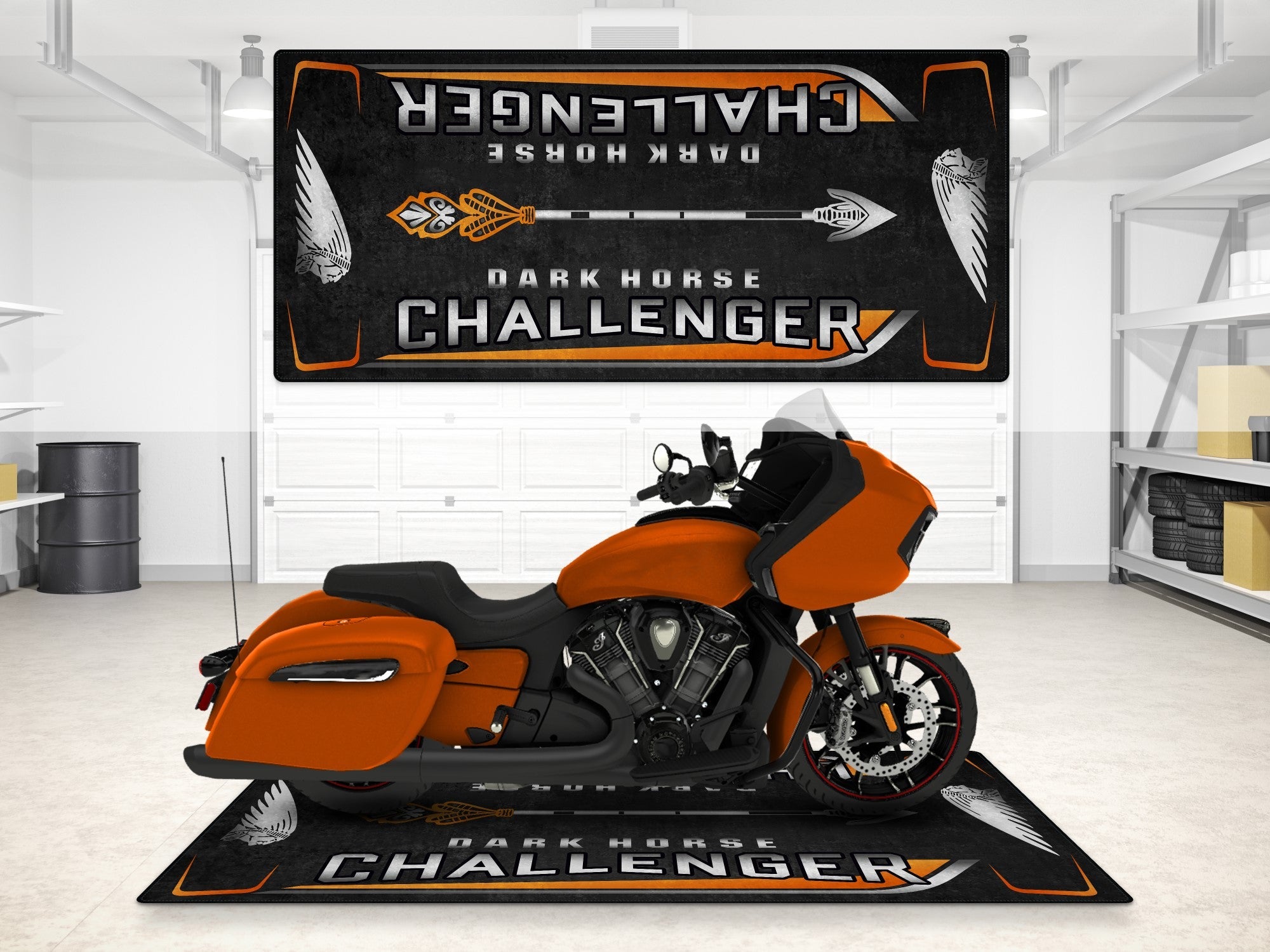 Designed Pit Mat for Indian Challenger Dark Horse Motorcycle - MM7332
