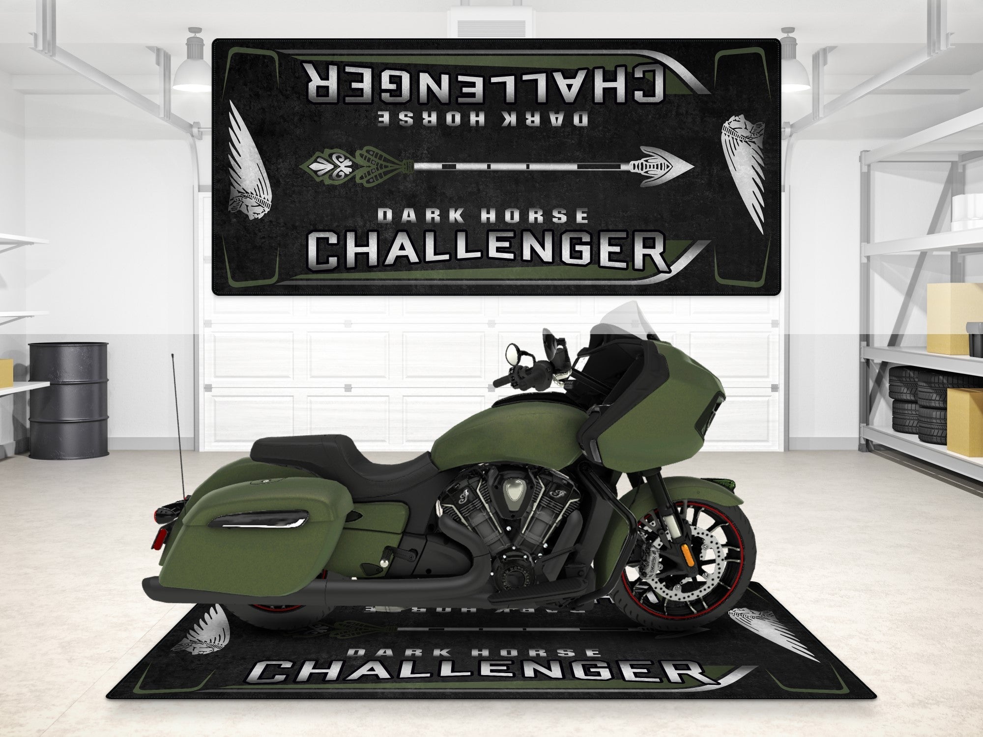 Designed Pit Mat for Indian Challenger Dark Horse Motorcycle - MM7332
