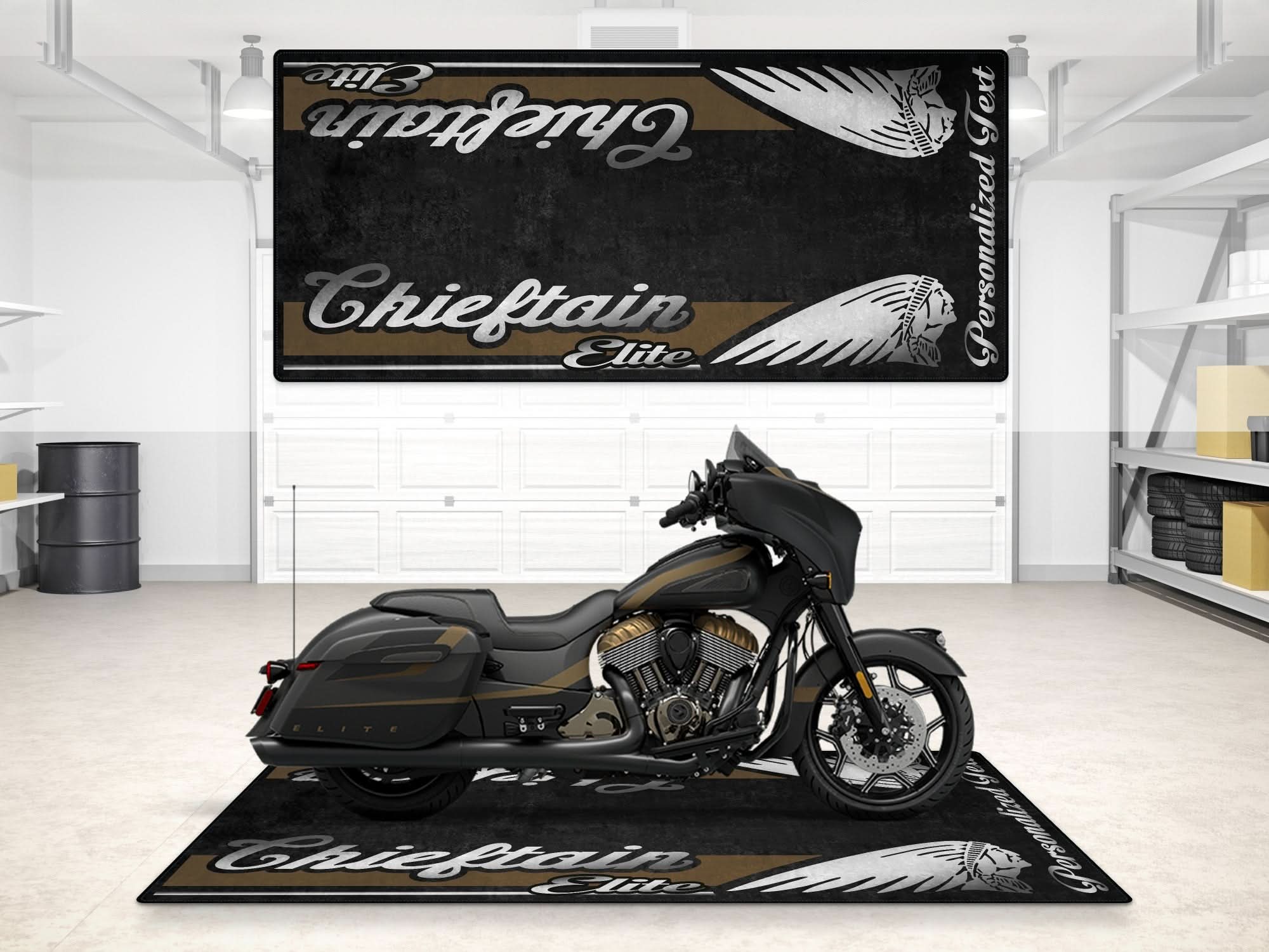 Designed Pit Mat for Indian Chieftain Elite Motorcycle - MM733