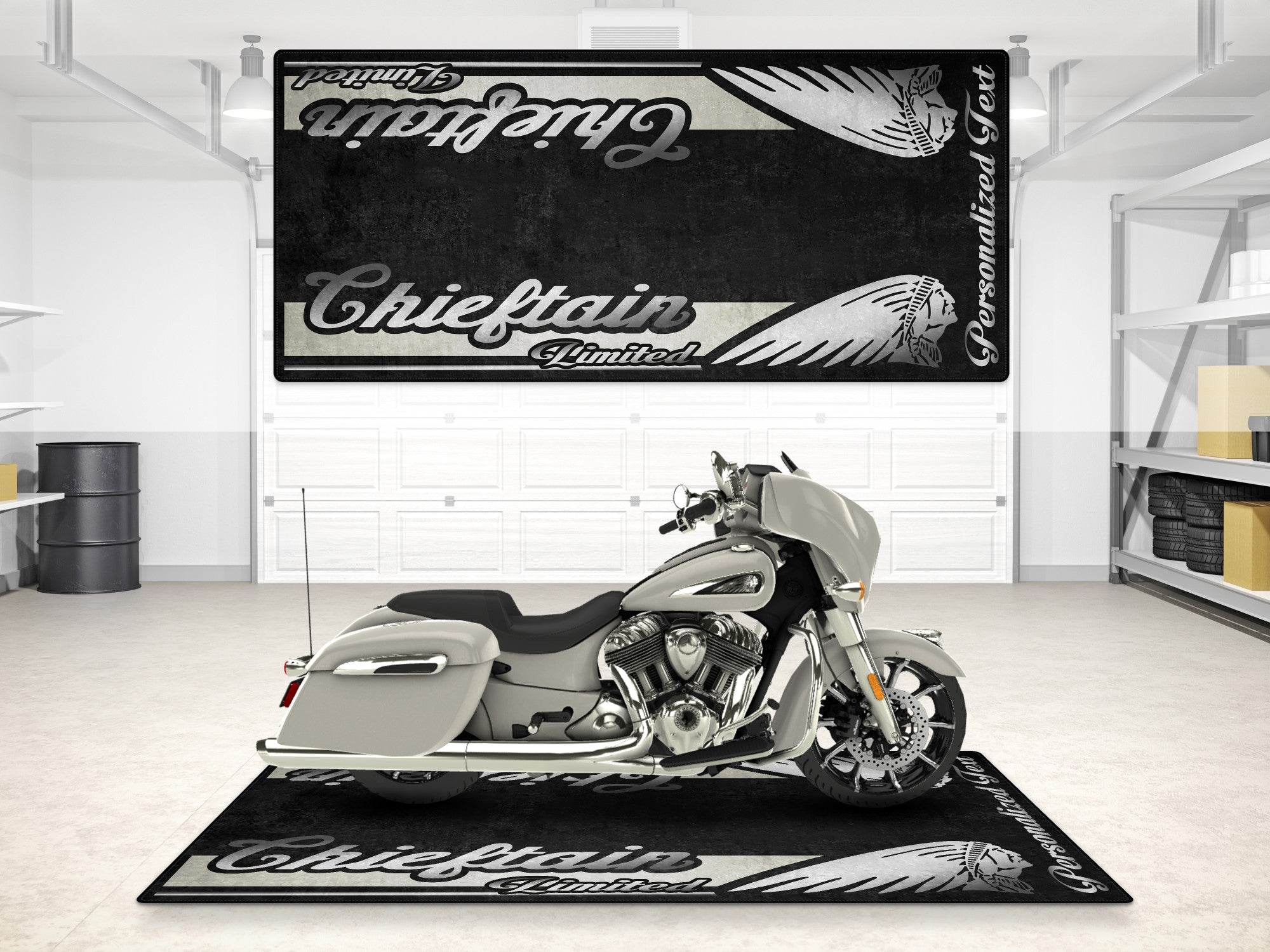 Designed Pit Mat for Indian Chieftain Limited Motorcycle - MM7329