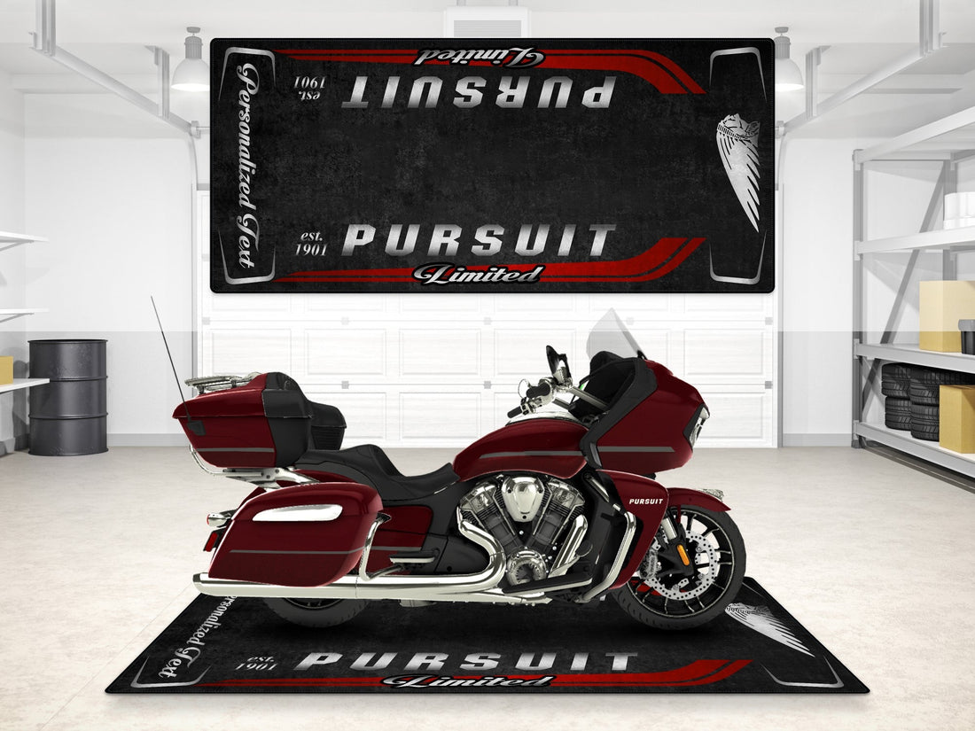 Designed Pit Mat for Indian Pursuit Limited Motorcycle - MM7338