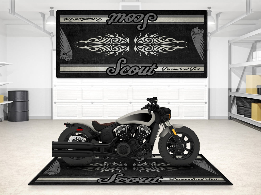 Designed Pit Mat for Indian Scout Bobber Motorcycle - MM7321