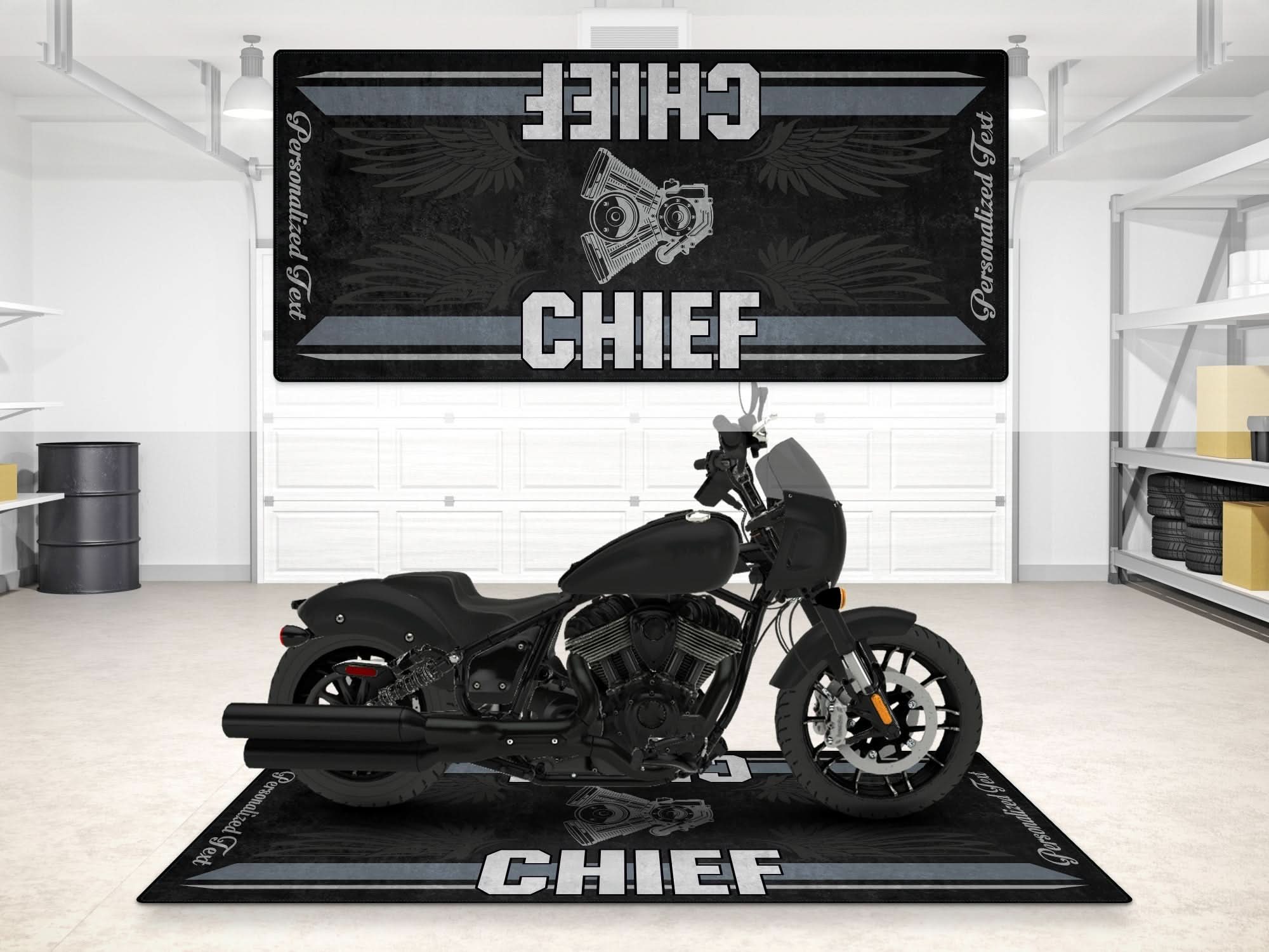 Designed Pit Mat for Indian Sport Chief Motorcycle - MM7325