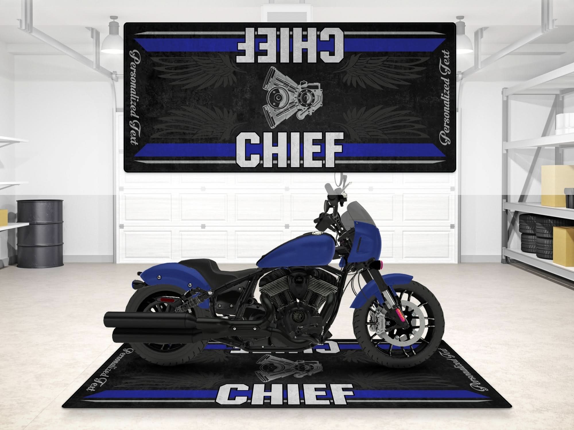 Designed Pit Mat for Indian Sport Chief Motorcycle - MM7325