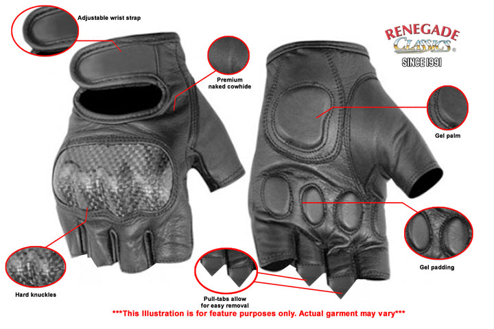 ForceGuard Men's Knuckle Guard  Premium Fingerless Gloves