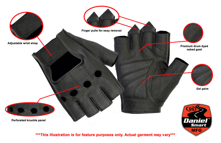 PerfoMax  Men's Premium Fingerless  Leather Gloves