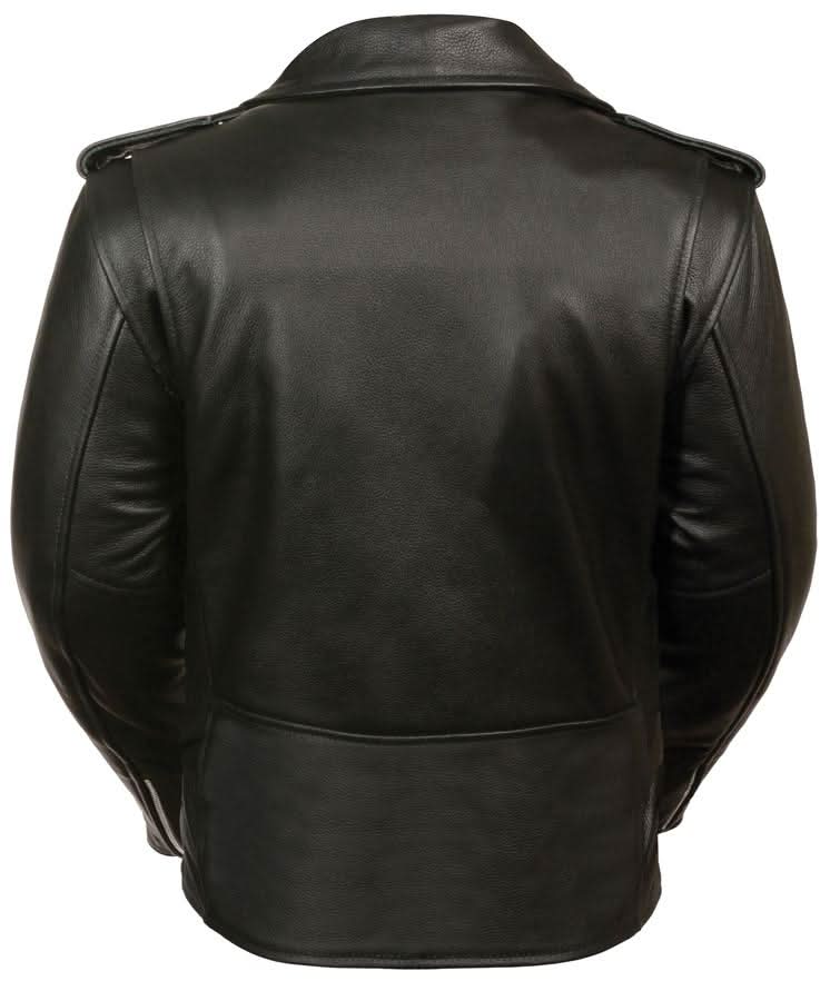 Milwaukee Leather LKL2701 Women's Classic Black Premium Leather Motorcycle Rider Jacket with Built-In Belt