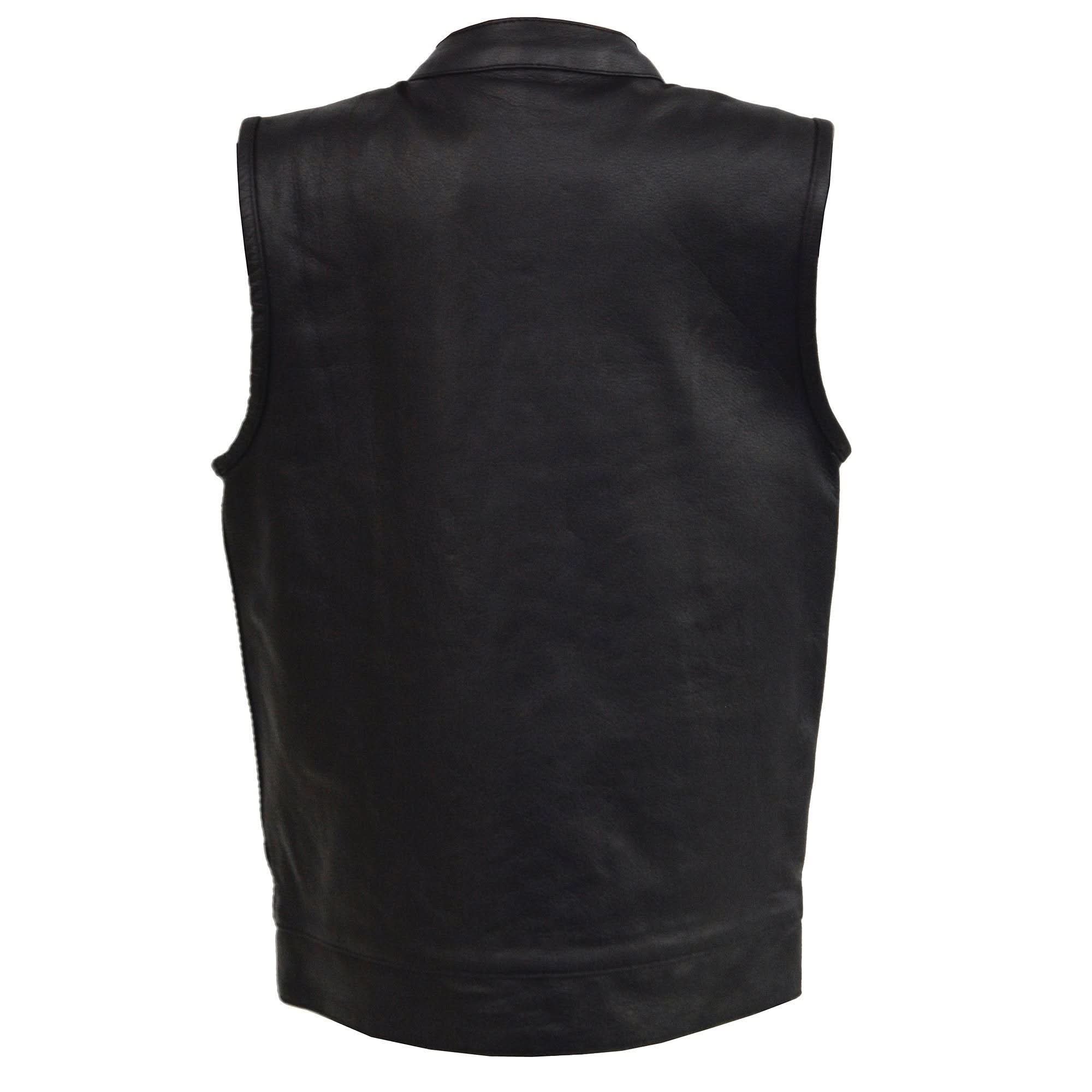 Milwaukee Leather LKY3850 Youth Size Black Leather Open Neck Club Style Motorcycle Riders Vest