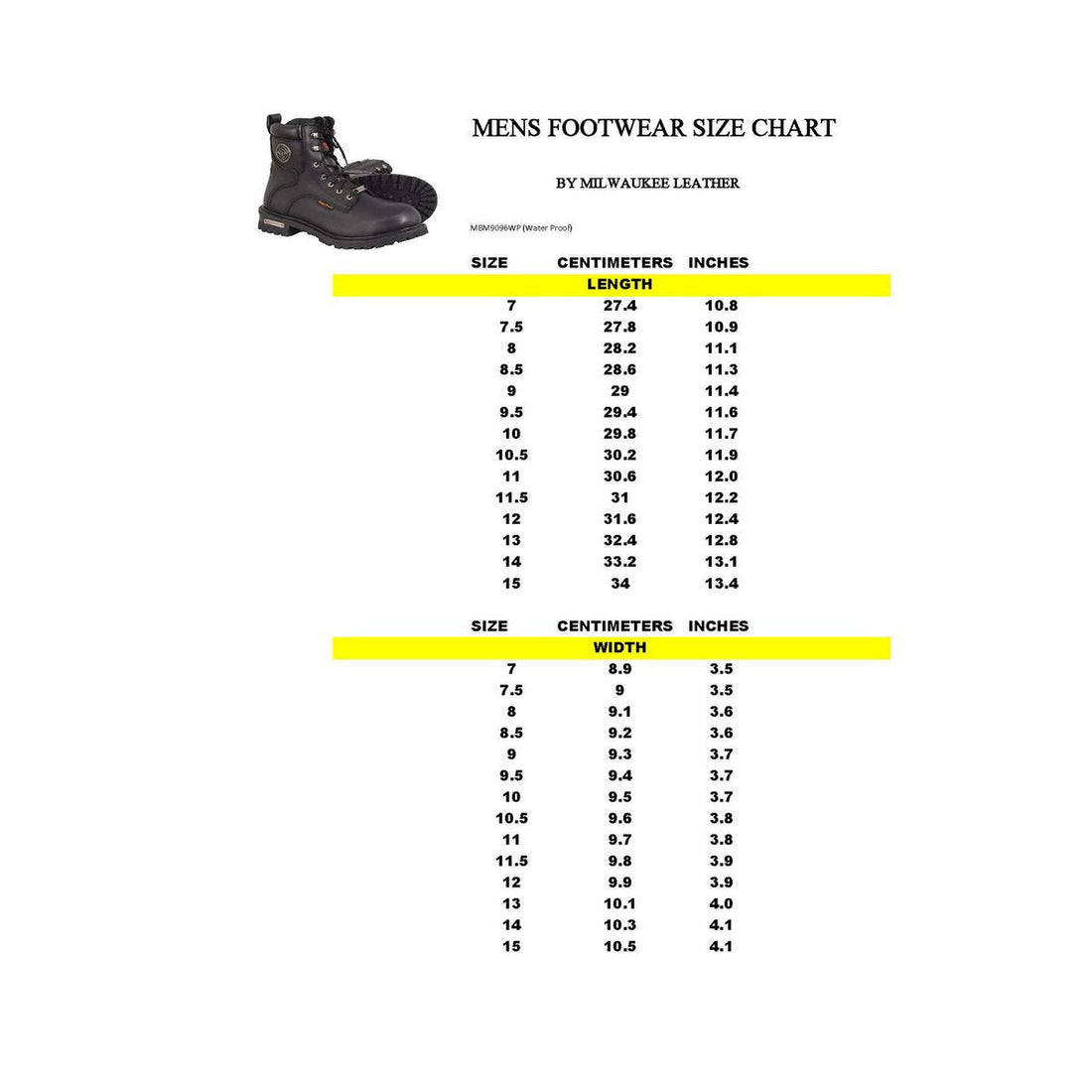 Milwaukee Leather Men's Black Leather Wide Width 6-Inch Lace-Up Logger Waterproof Motorcycle Boots MBM9096WP