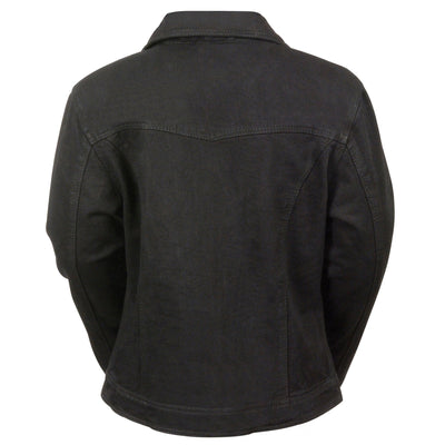 Milwaukee Leather MDL2000 Ladies Black Denim Jacket with Studded Spikes