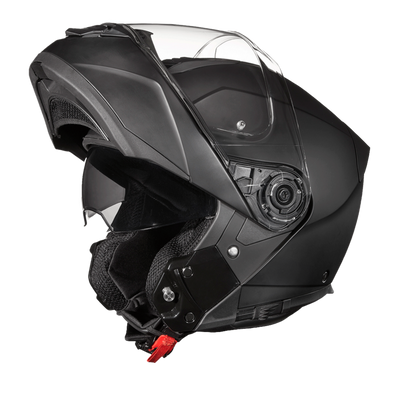Daytona Glide Modular Motorcycle Helmet - DOT Approved, Bluetooth Ready, Dual Visor, Men/Women/Youth - Dull Black