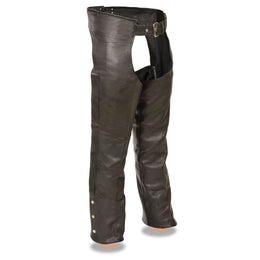 Milwaukee Leather Chaps for Men's Black Premium Leather Fully Lined  Motorcycle Chaps w/ Front Coin Pocket-ML1115