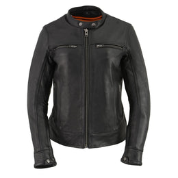 Milwaukee Leather MLL2552 Women's Premium Black Leather Motorcycle Rider Jacket w/ Cool-Tec Leather Treatement