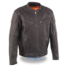 Milwaukee Leather MLM1502 Men's Black Premium Leather Vented Motorcycle Biker Jacket w/ Cool-Tec Leather Treatment Tech