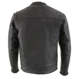 Milwaukee Leather MLM1506 Men's Black Premium Leather Motorcycle Jacket w/ Utility Pockets Cool-Tec Leather Treatement