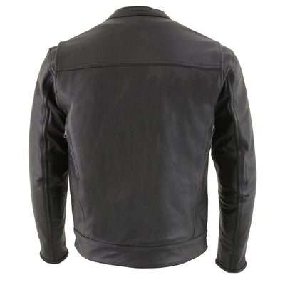 Milwaukee Leather MLM1506 Men's Black Premium Leather Motorcycle Jacket w/ Utility Pockets Cool-Tec Leather Treatement