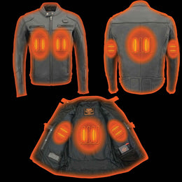 Milwaukee Leather MLM1526 Men's Stay Cool Black Premium Leather Sporty Motorcycle Jacket w/ Cool-Tec Leather Treatement