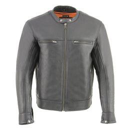 Milwaukee Leather MLM1551 Men's Black Lightweight Premium Leather Motorcycle Jacket w/ Cool-Tec Leather Treatement