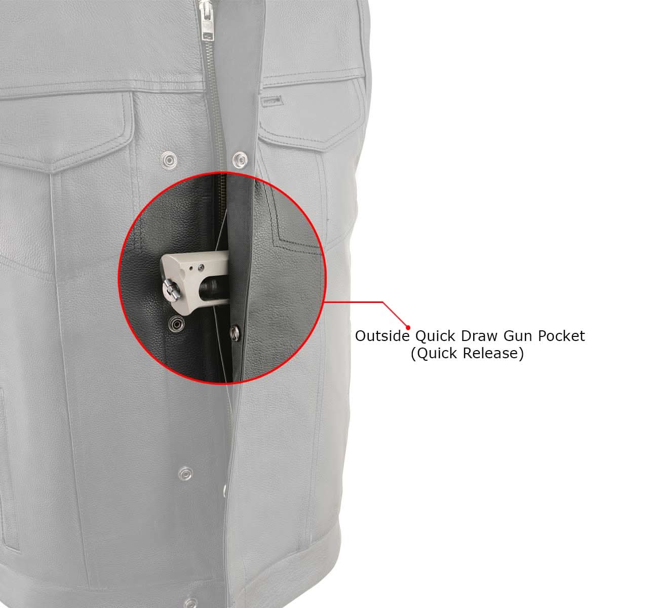 Milwaukee Leather Men's MLM3515 Black Premium Collarless Club Style Motorcycle Vest w/ Cool-Tec Leather Treatment